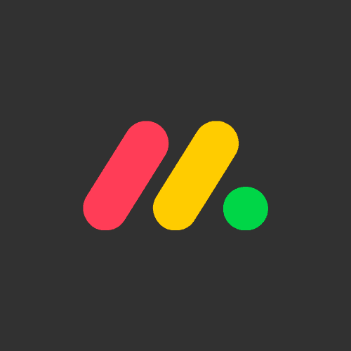 monday com Colorful digital app icon with three stripes.