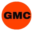 GMC logo in black on red circle