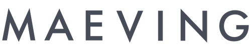 MAEVING logo in gray uppercase letters