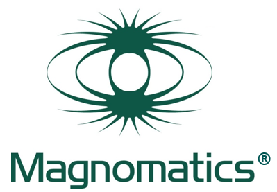 Magnomatics green logo with stylized circular emblem