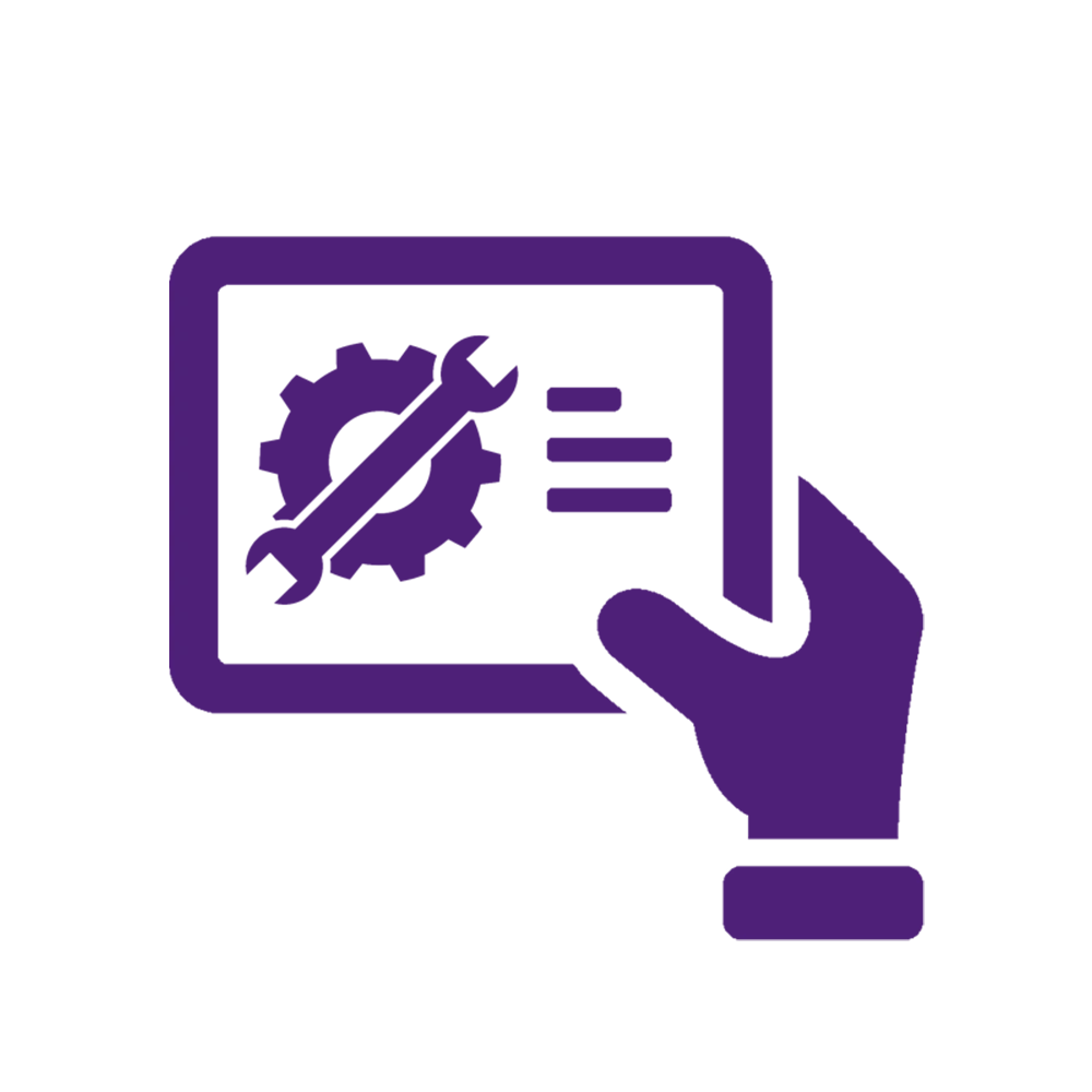 shopfloor data capture Solid purple square on light gray background
